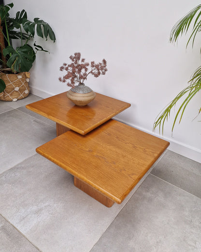 Mid Century Danish Plinth Coffee Table Set (x2)