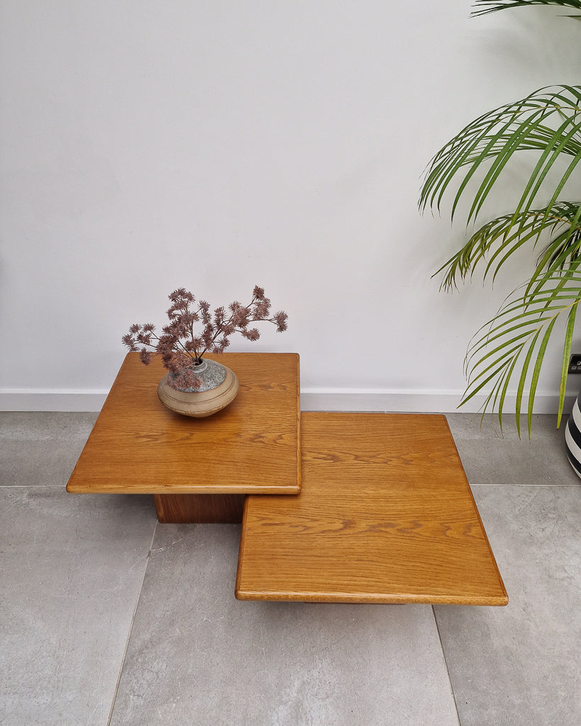 Mid Century Danish Plinth Coffee Table Set (x2)