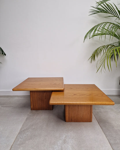 Mid Century Danish Plinth Coffee Table Set (x2)