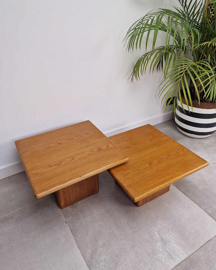 Mid Century Danish Plinth Coffee Table Set (x2)