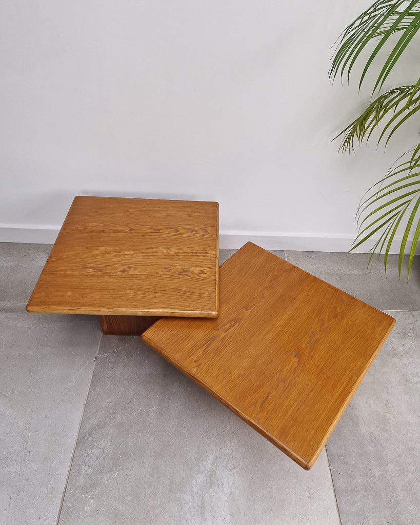 Mid Century Danish Plinth Coffee Table Set (x2)