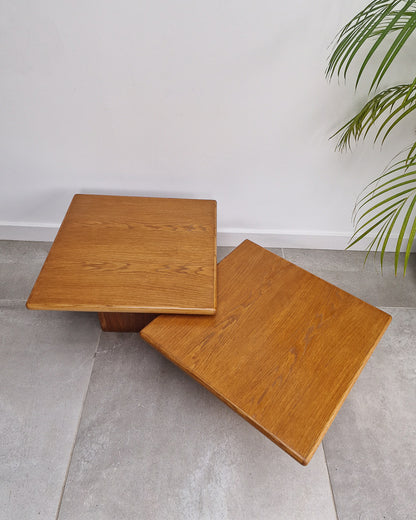 Mid Century Danish Plinth Coffee Table Set (x2)