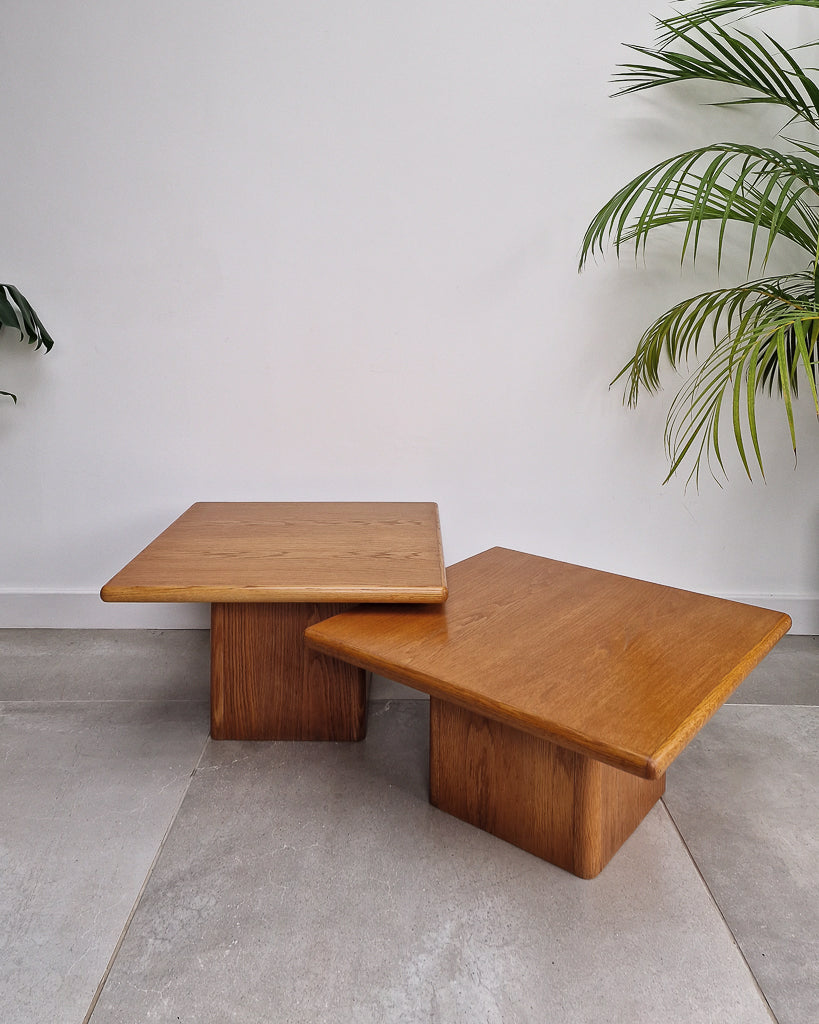 Mid Century Danish Plinth Coffee Table Set (x2)