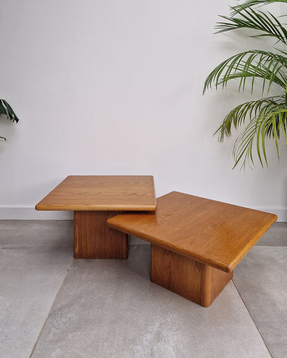 Mid Century Danish Plinth Coffee Table Set (x2)