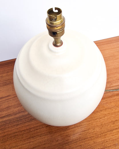 Vintage cream table lamp made from 1930s speaker, mid century style lighting professionally rewired and tested with light wear