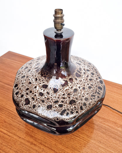 Large German Pottery Fat Lava Table Lamp (inc. Lampshade)