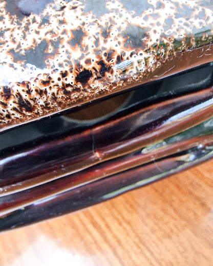 Large German Pottery Fat Lava Table Lamp (inc. Lampshade)