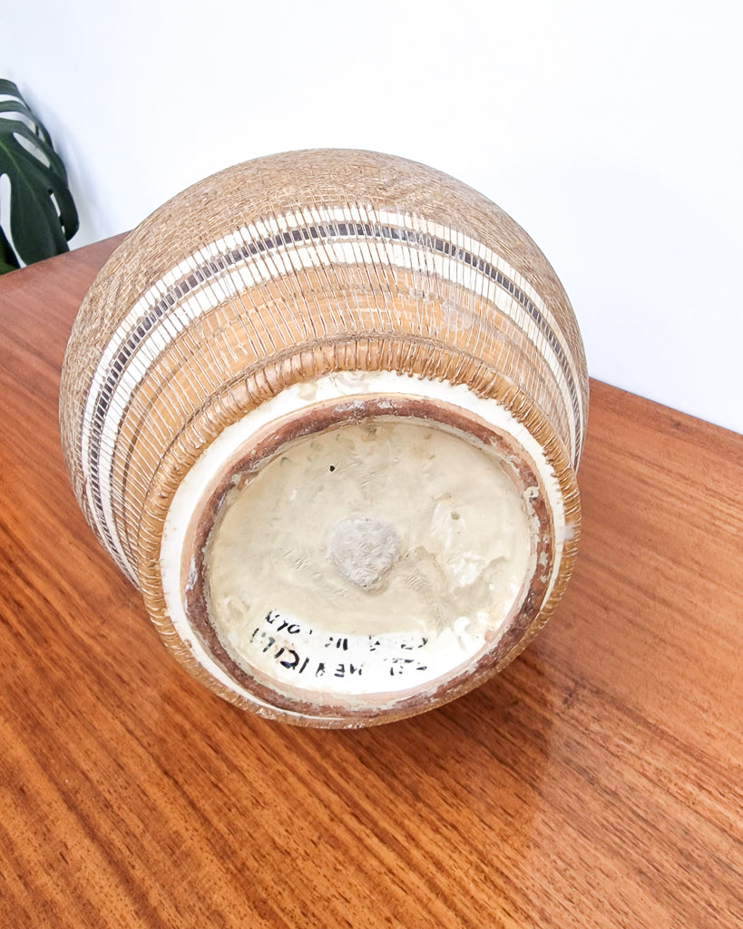 Large Italian ceramic floor vase with textured pattern, vintage mid century statement vase in excellent condition with no chips or cracks
