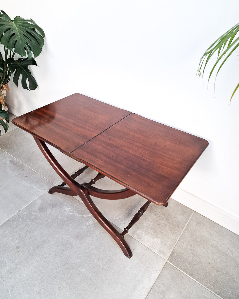 Antique Mahogany Folding Campaign Coaching Table