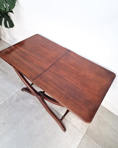 Antique Mahogany Folding Campaign Coaching Table