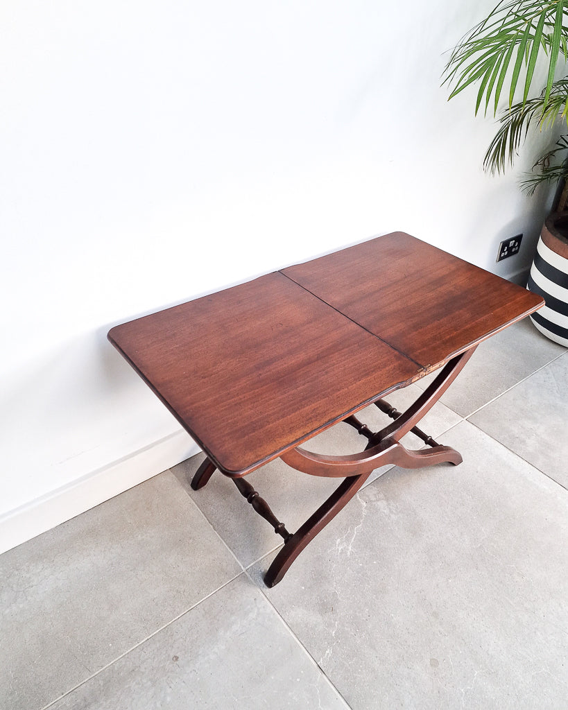 Antique Mahogany Folding Campaign Coaching Table