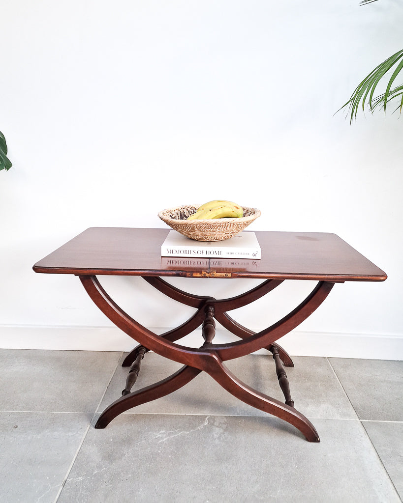 Antique Mahogany Folding Campaign Coaching Table