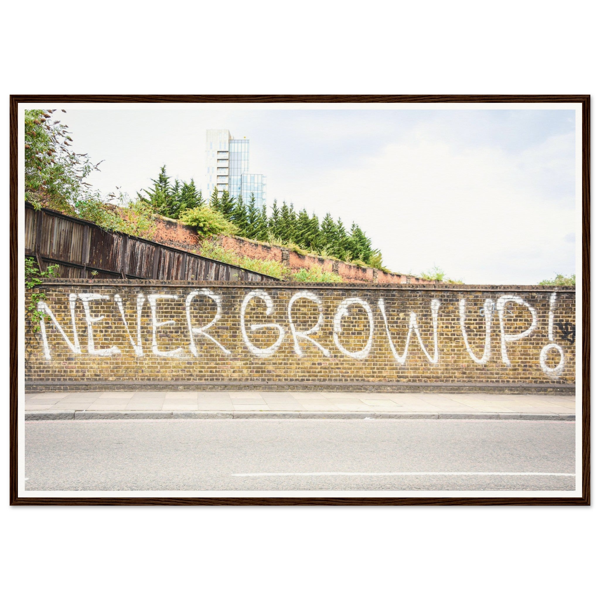 "Never Grow Up" Wooden Framed Poster