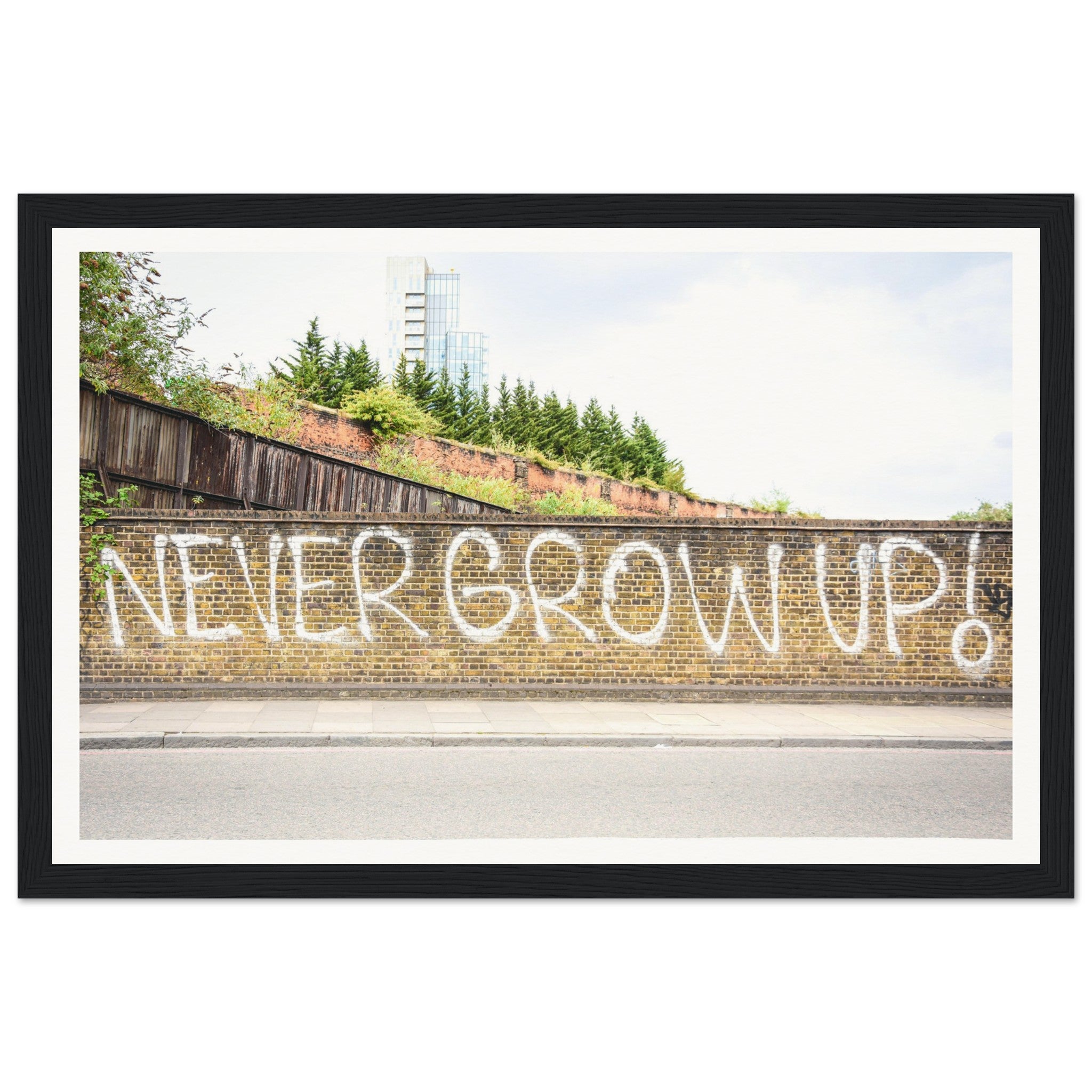 Never Grow Up Wooden Framed Poster