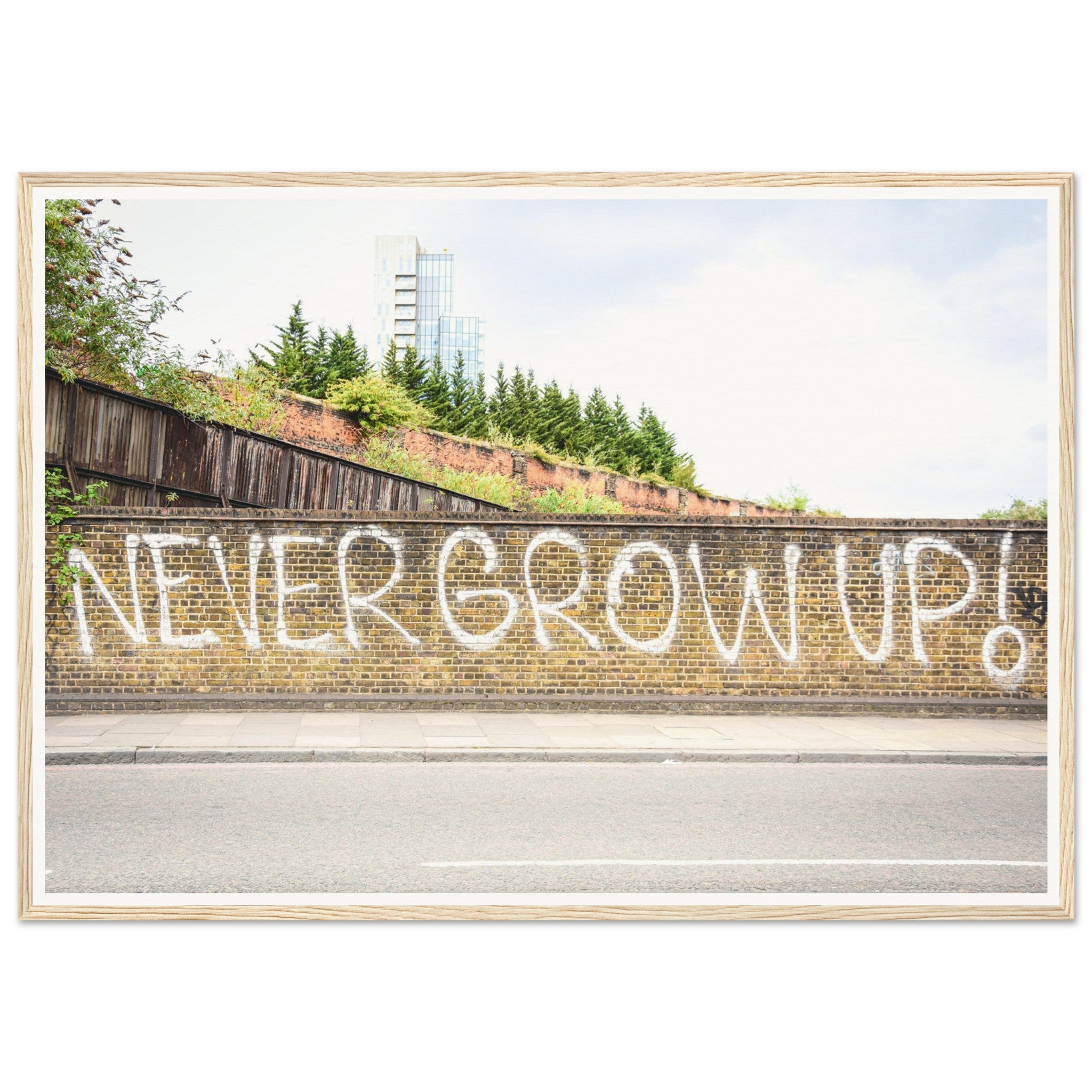 "Never Grow Up" Wooden Framed Poster