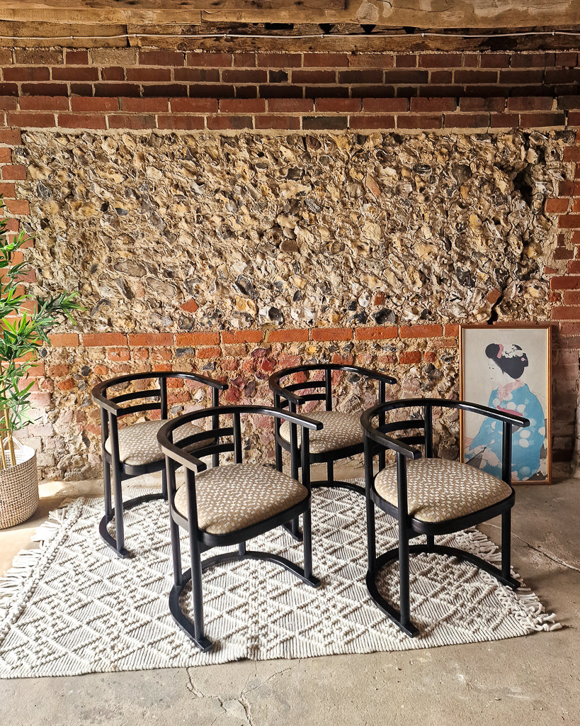 Mid Century Bauhaus Style Dining Chairs (Set of Four)