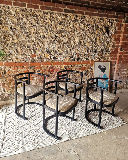 Mid Century Teak Dining Table & Ebonised Chairs (x 4)