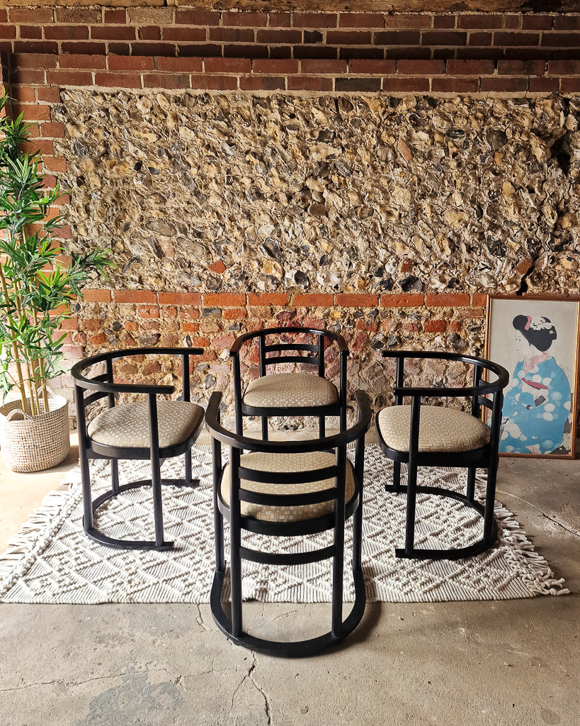 Mid Century Teak Dining Table & Ebonised Chairs (x 4)