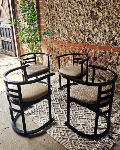 Mid Century Teak Dining Table & Ebonised Chairs (x 4)