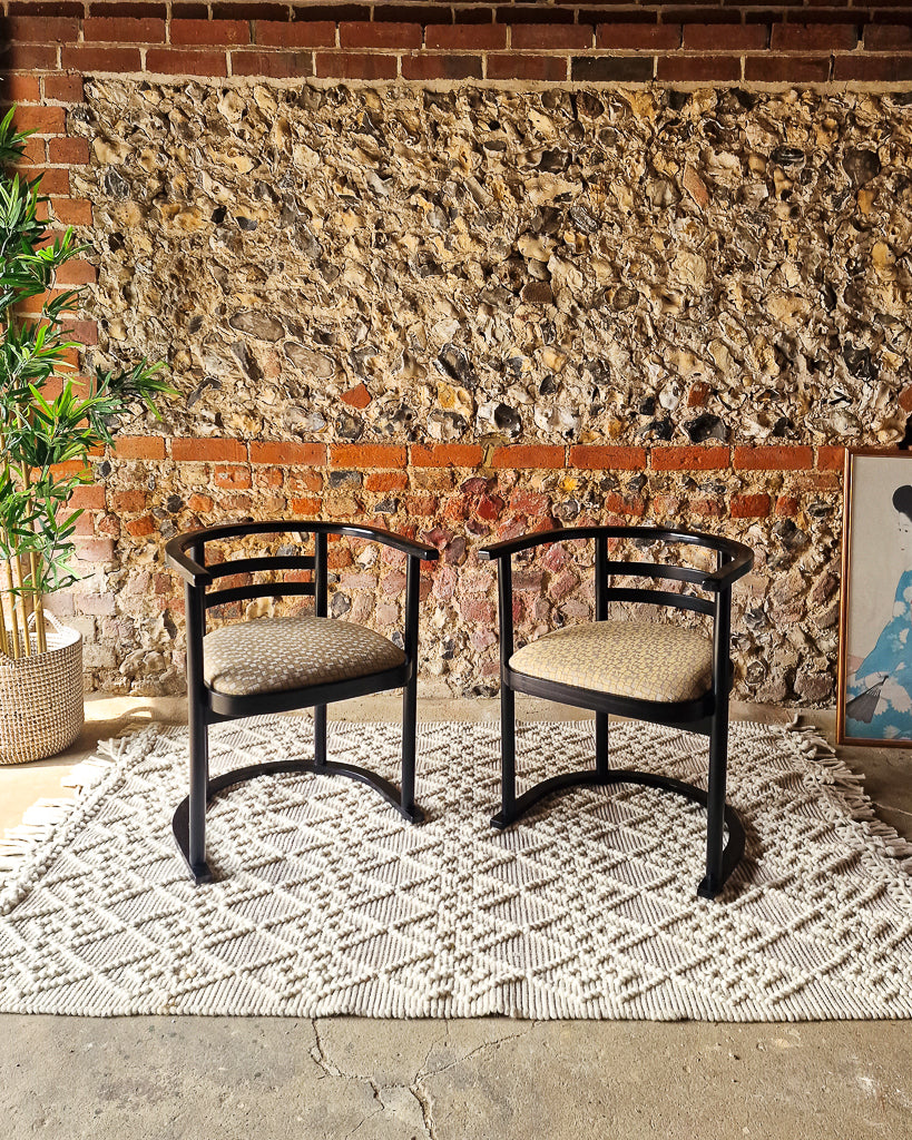 Mid Century Teak Dining Table & Ebonised Chairs (x 4)