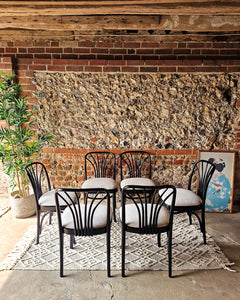 Mid Century Thonet Style Bentwood Ebonised Chairs Set of Six