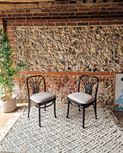 Mid Century Rosewood Dining Table & Ebonised Chairs (x 6)