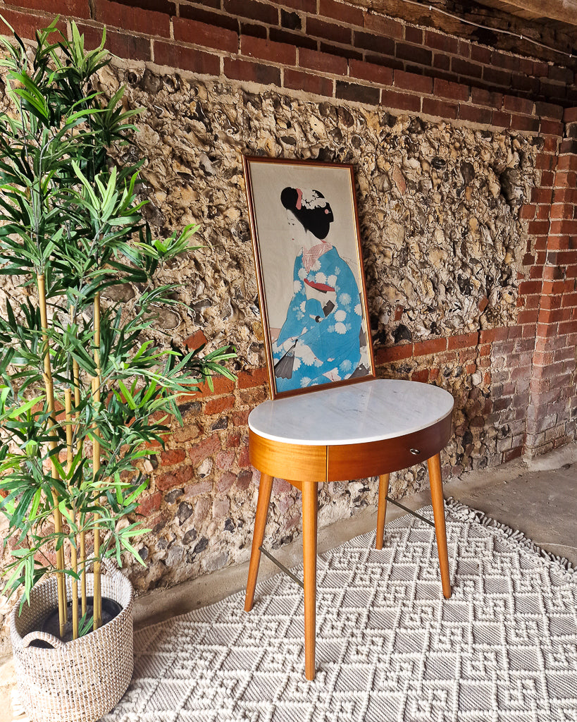Mid Century Style Mable Top Desk / Dressing Table