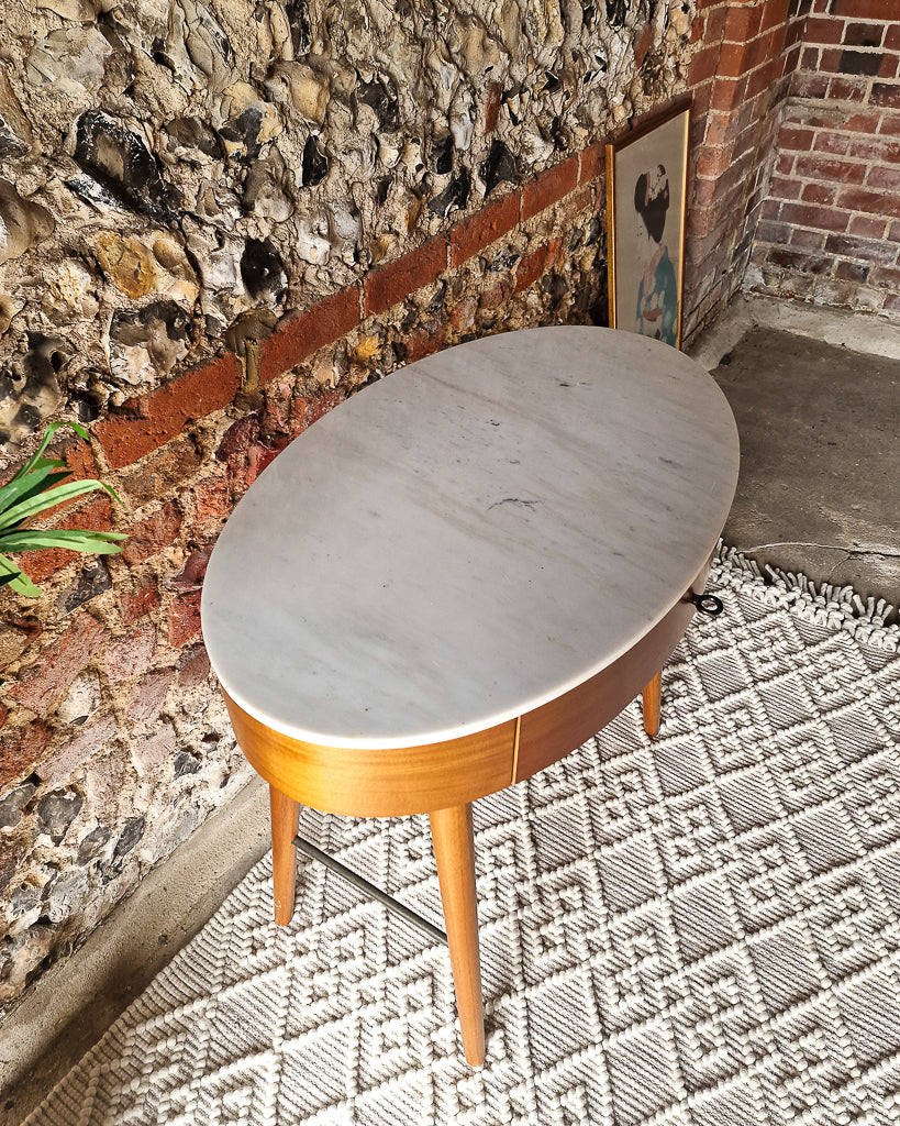 Mid Century Style Mable Top Desk / Dressing Table