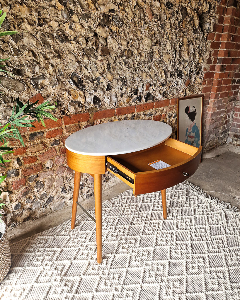 Mid Century Style Mable Top Desk / Dressing Table