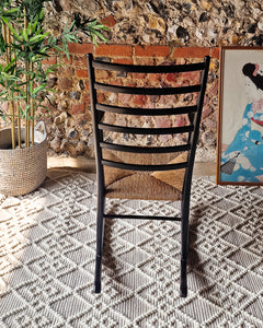 Mid Century Italian Ebonised Rocking Chair (Rushed Seat)