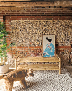 Vintage Bamboo Hallway Bench