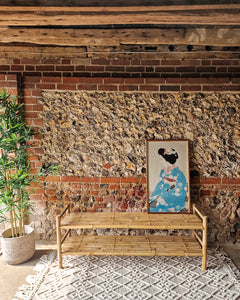 Vintage Bamboo Hallway Bench