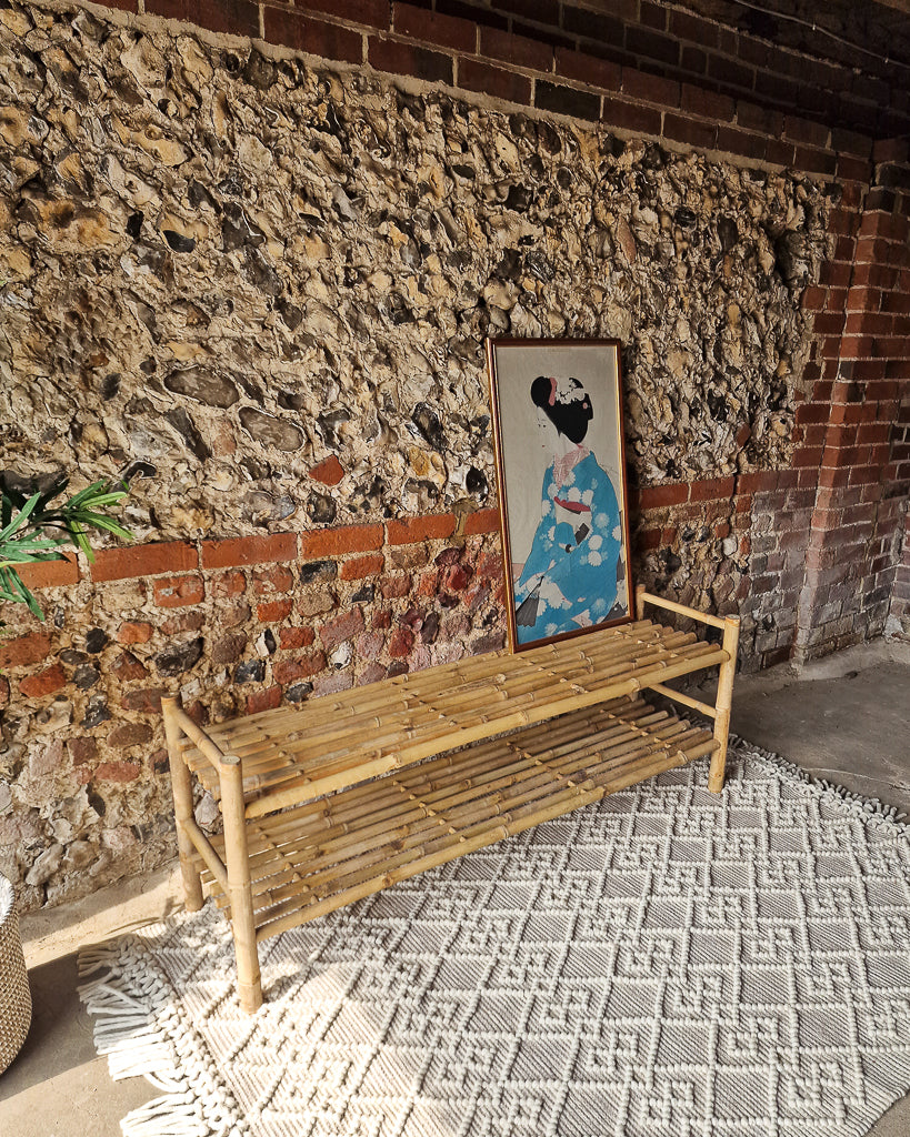 Vintage Bamboo Hallway Bench