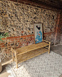 Vintage Bamboo Hallway Bench
