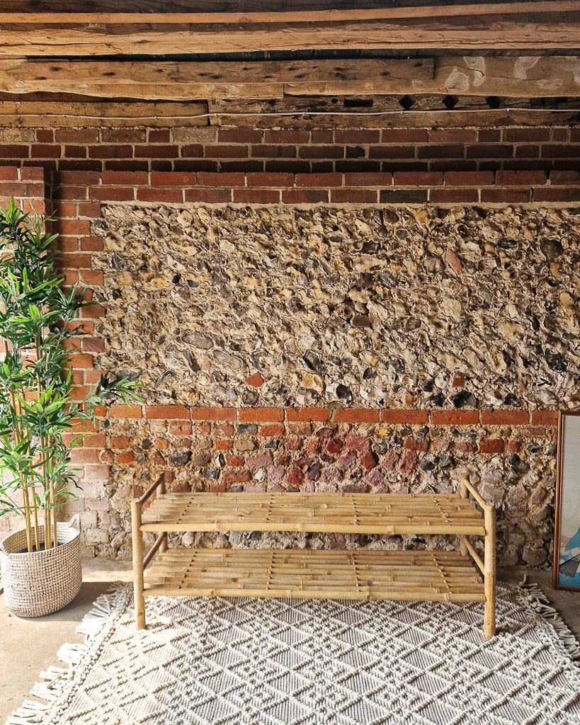 Vintage Bamboo Hallway Bench