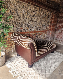 Vintage Zebra Hide Chaise Lounge Sofa