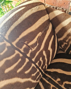 Vintage Zebra Hide Chaise Lounge Sofa