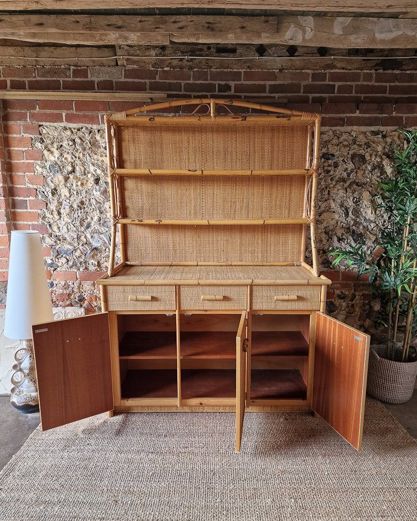 Mid Century Bamboo Kitchen Dresser