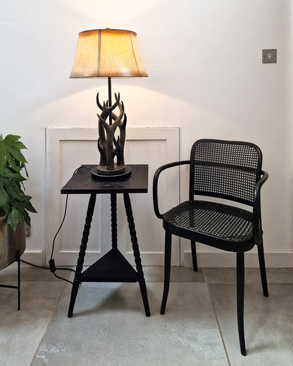 Vintage Ebonised Bobbin Leg Side Table