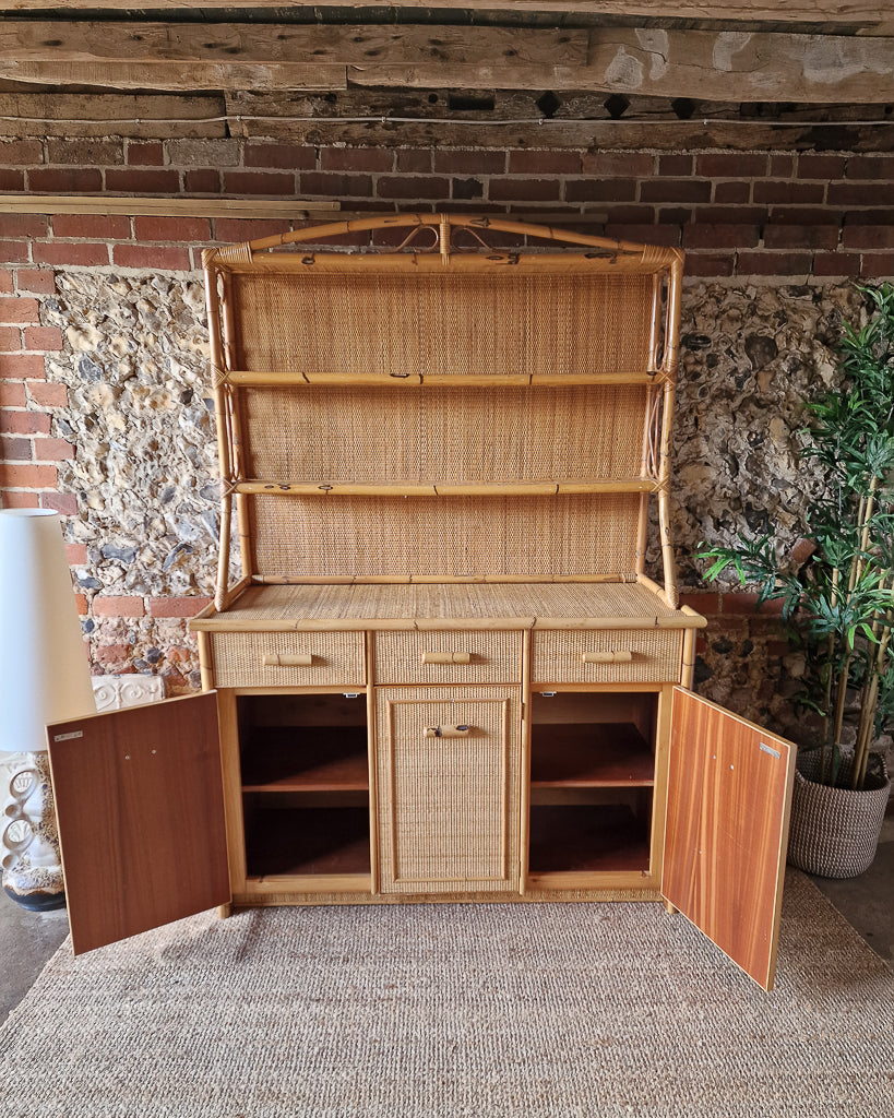 Mid Century Bamboo Kitchen Dresser