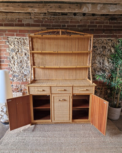 Mid Century Bamboo Kitchen Dresser