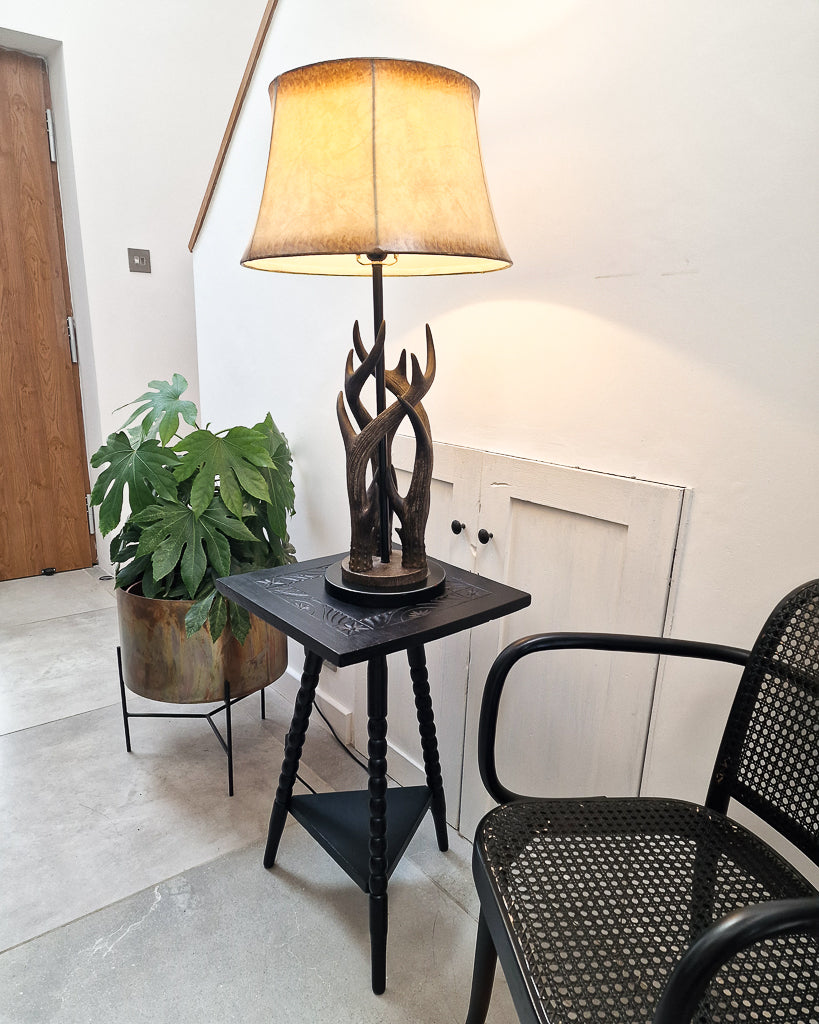 Vintage Ebonised Bobbin Leg Side Table