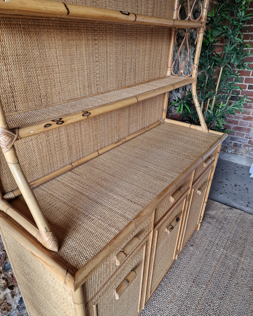 Mid Century Bamboo Kitchen Dresser