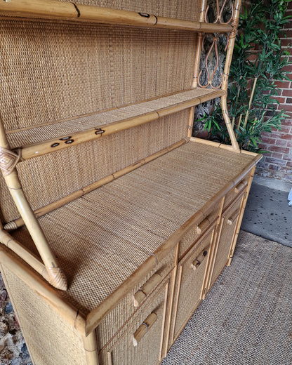 Mid Century Bamboo Kitchen Dresser
