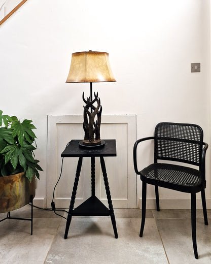 Vintage Ebonised Bobbin Leg Side Table