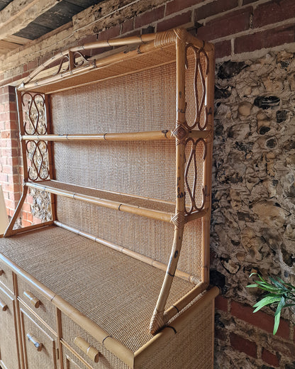 Mid Century Bamboo Kitchen Dresser