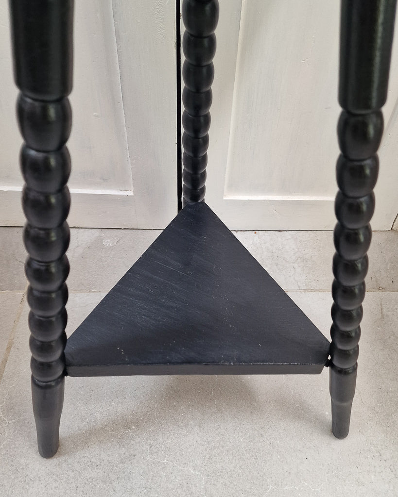 Vintage Ebonised Bobbin Leg Side Table