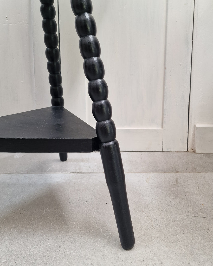 Vintage Ebonised Bobbin Leg Side Table