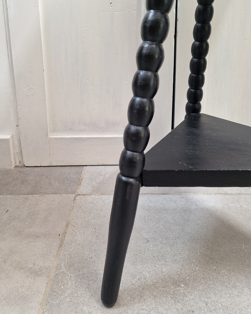 Vintage Ebonised Bobbin Leg Side Table