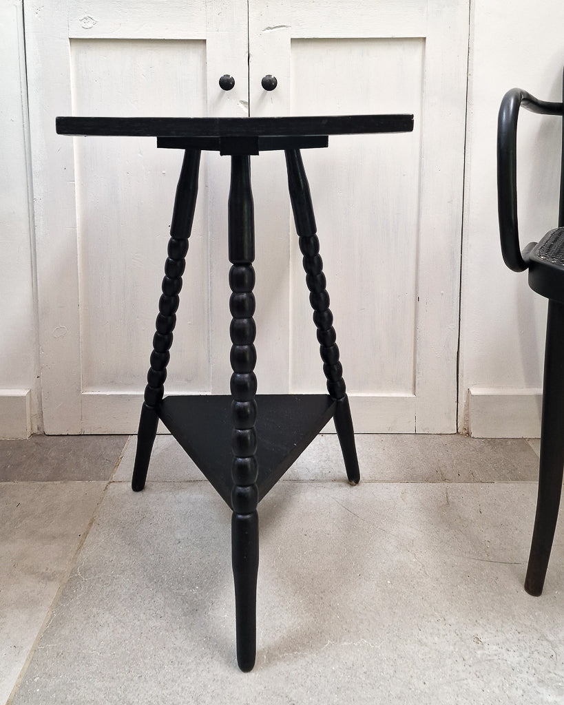 Vintage Ebonised Bobbin Leg Side Table